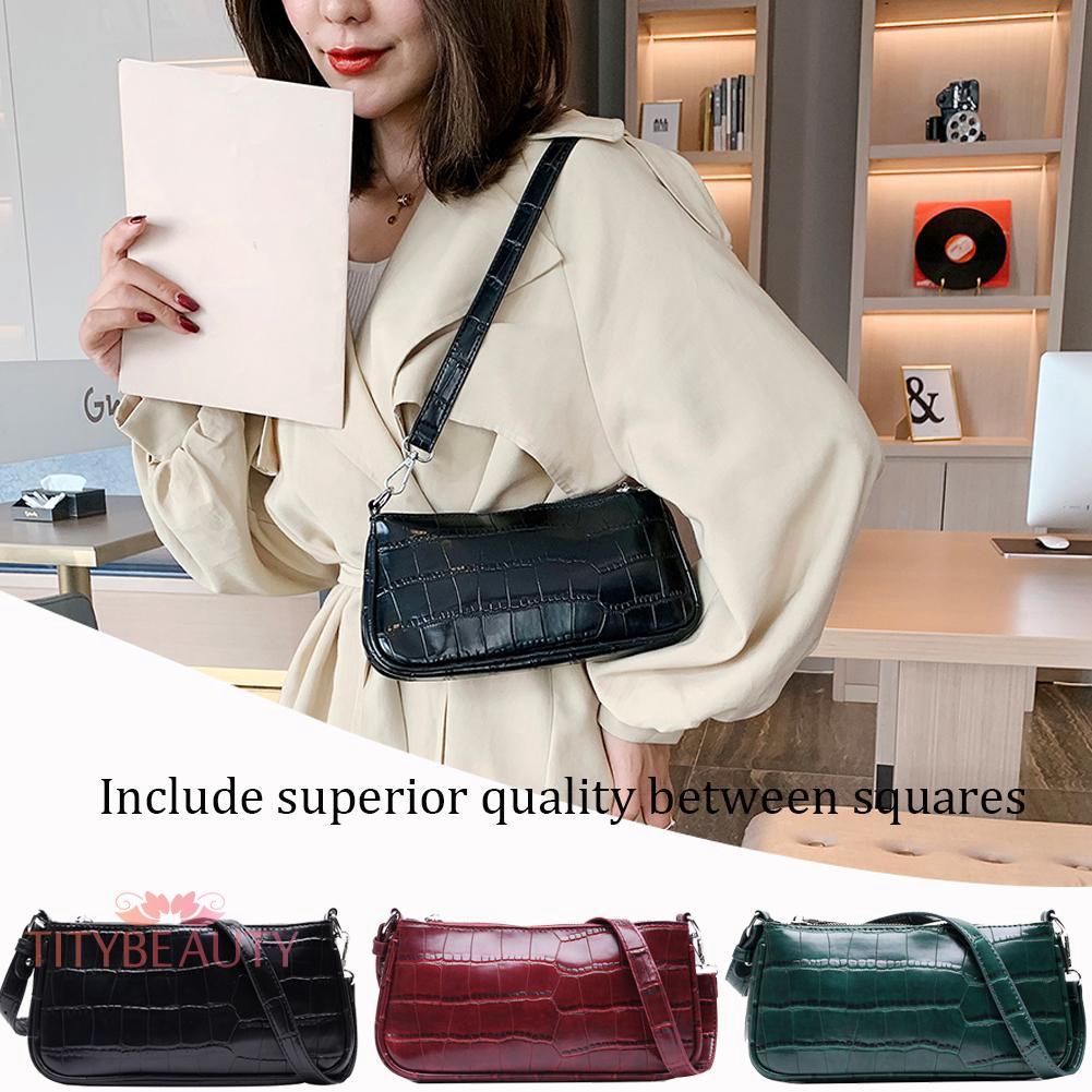 Retro Handbag Women Crocodile Leather Travel Totes Office Lady Shoulder Bag