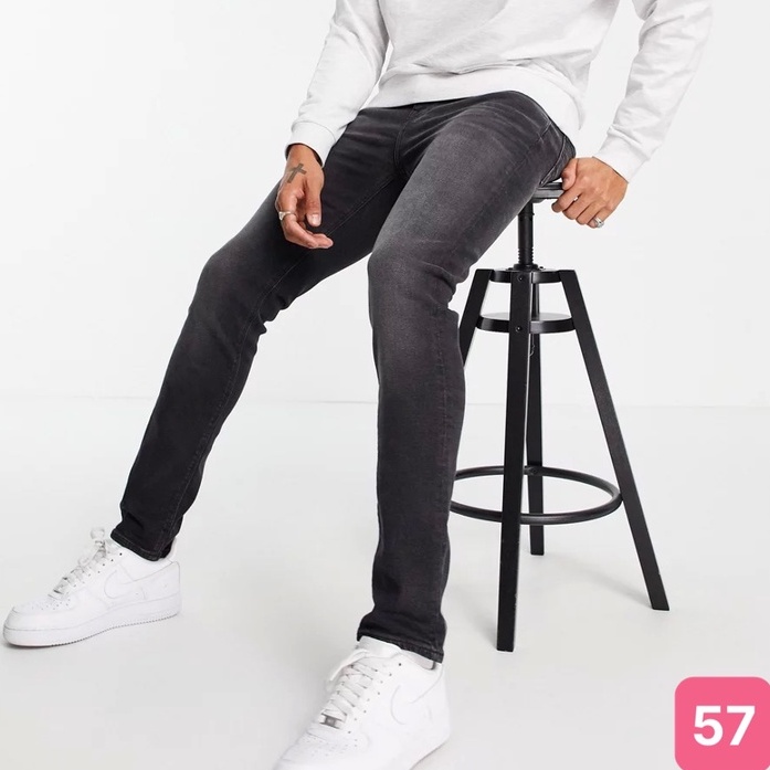Quần jean nam màu xám đậm không rách gối chất bò cao cấp co dãn 4 chiều, quần rin nam form dáng skinny Havado 57 mẫu mới