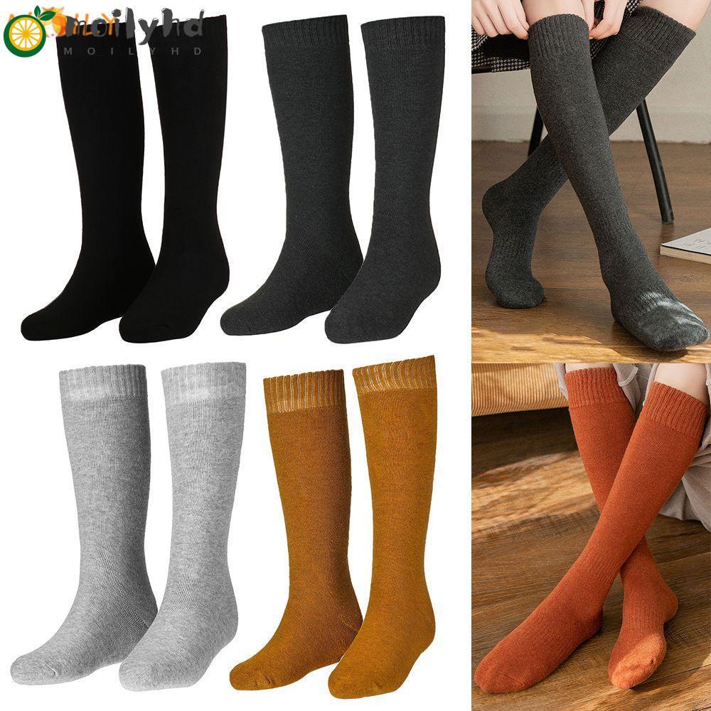 Vớ Dài Bằng Vải Bông Mềm Mại Dày Dặn Giữ Ấm Mùa Đông