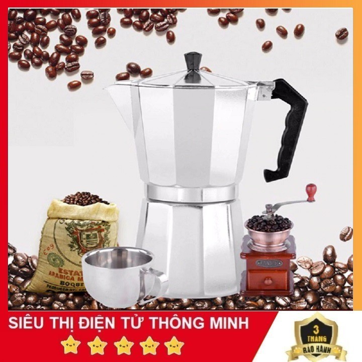 Ấm, Bình Pha Cà Phê Moka Espresso Tại Nhà - Ấm Pha Coffee Kiểu Ý - Tiện Lợi Dễ Sử Dung - Có Video, Ảnh Thật