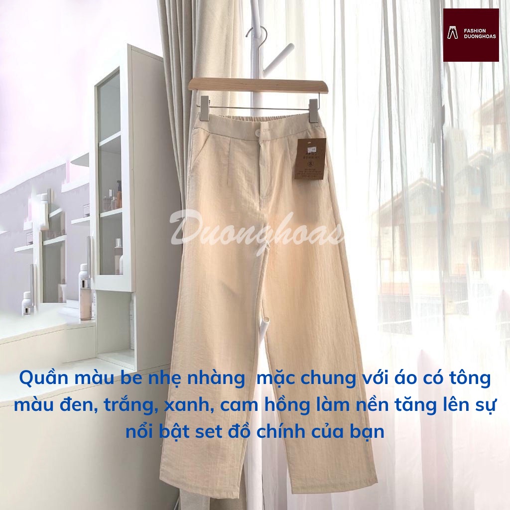 Quần Ống Rộng Suông Đũi Nữ Cao Cấp Lưng Cao Dài Có Big size 75kg 404
