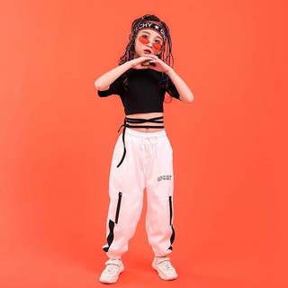 bộ đồ nhảy trẻ em Kidstars _ áo dây croptop, quần hiphop kèm băng đô
