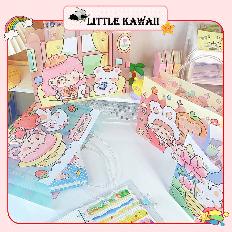 Túi nhựa đựng quà size 27x9x19cm mẫu bé gái cute