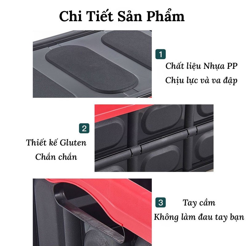 Thùng Đựng Đồ Cốp Xe Ô Tô Dung Tích 55 Lít - Hộp Đựng Đồ Sau Cốp Sau Có Thể Gấp Gọn