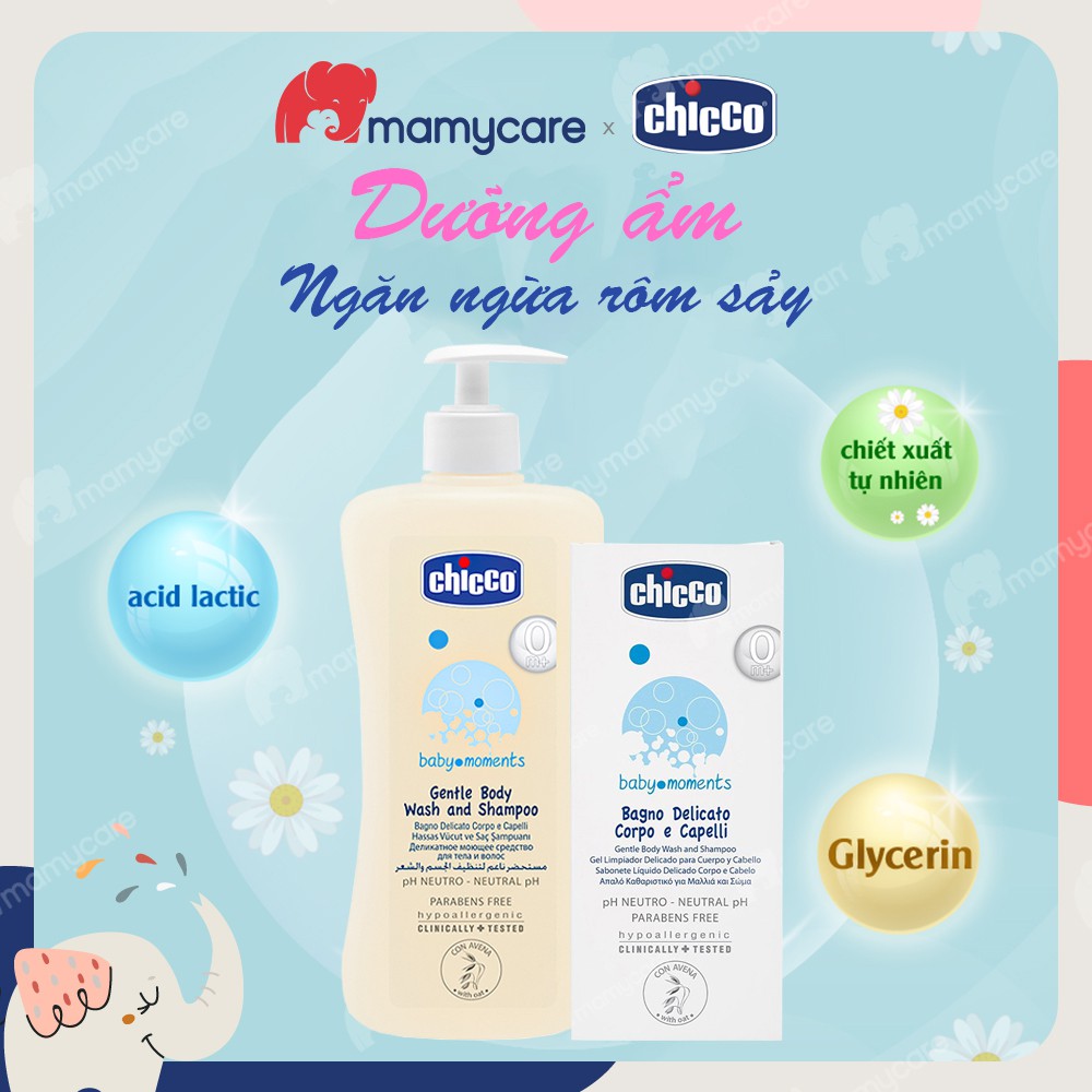 Sữa tắm gội chiết xuất yến mạch Chicco cho bé từ sơ sinh - MAMYCARE