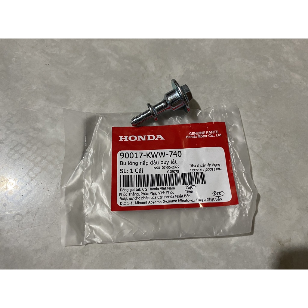 Bu lông nắp đầu quy lát Wave 110 Honda. 90017KWW740