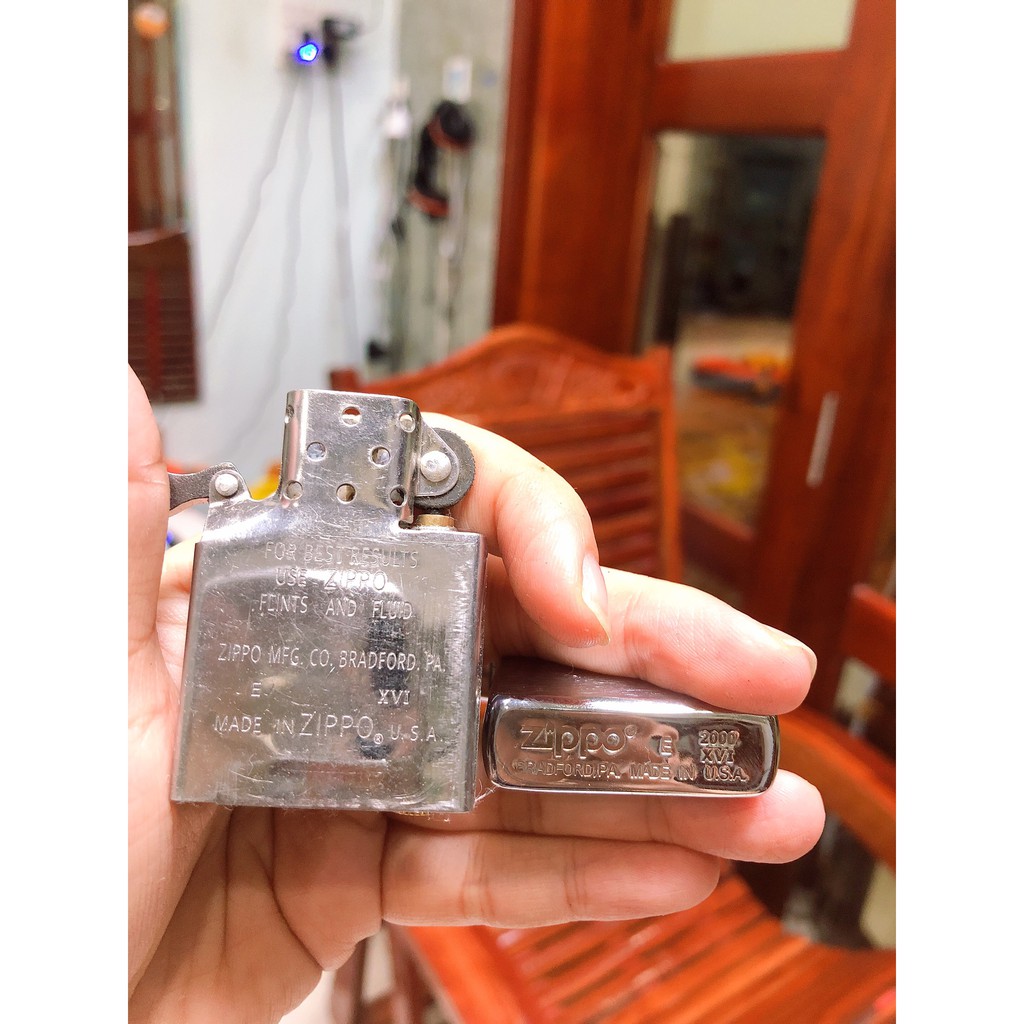 Vỏ Bật Lửa Zippo La mã Mẫu Bạc Xước Ngang