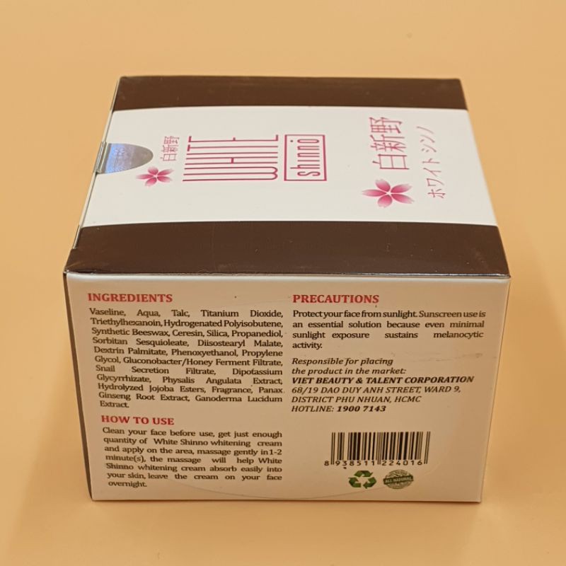 [Mã SKAMA8 giảm 8% đơn 300K] Kem dưỡng trắng da và giảm thâm nám ⚡️𝐅𝐑𝐄𝐄 𝐒𝐇𝐈𝐏⚡️ White Shinno 20g | BigBuy360 - bigbuy360.vn