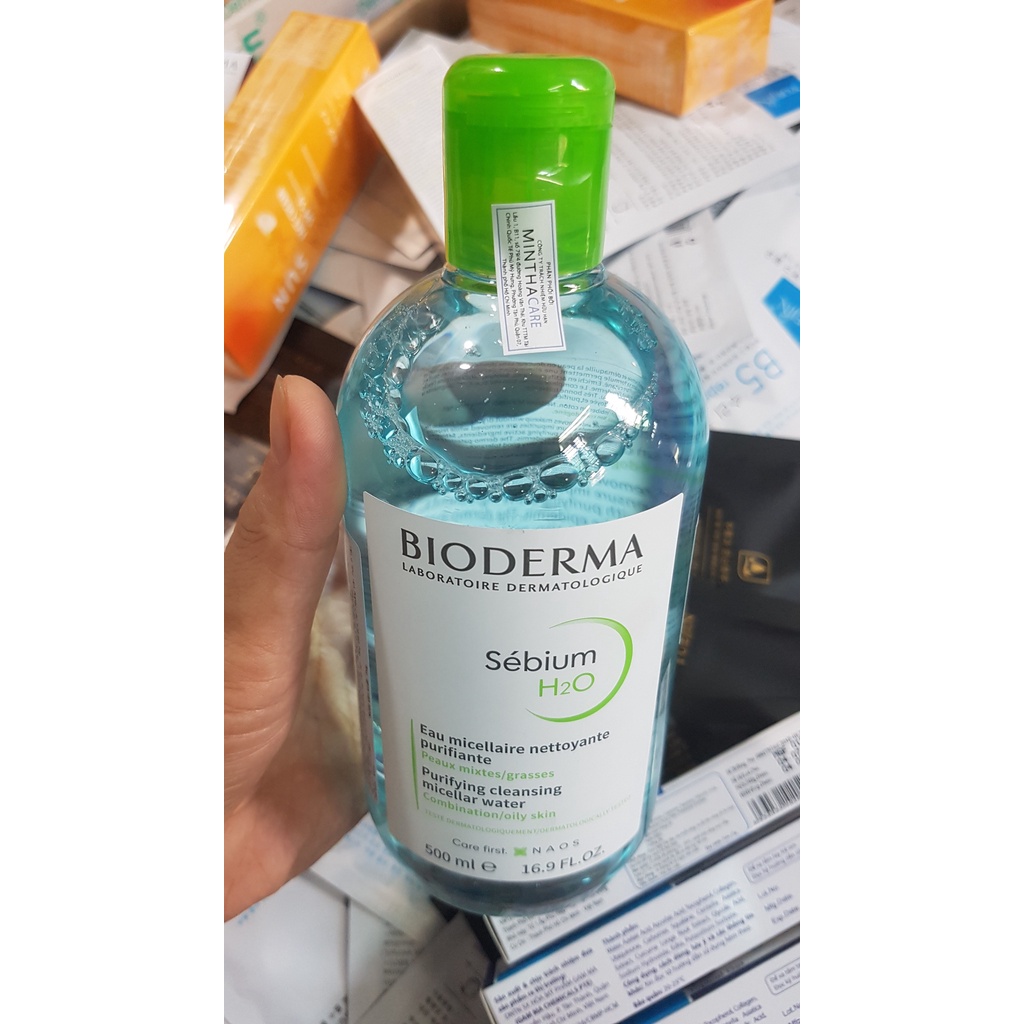 Nước Tẩy Trang Bioderma H20 Dành Cho Da Dầu Sebium, Da Nhạy Cảm Sensibio 500ml