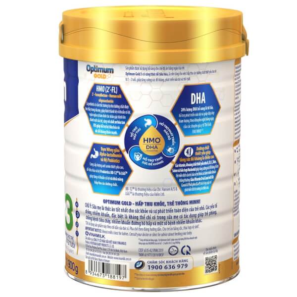 [ CHÍNH HÃNG ] Sữa bột Vinamilk Optimum Gold 3 900g