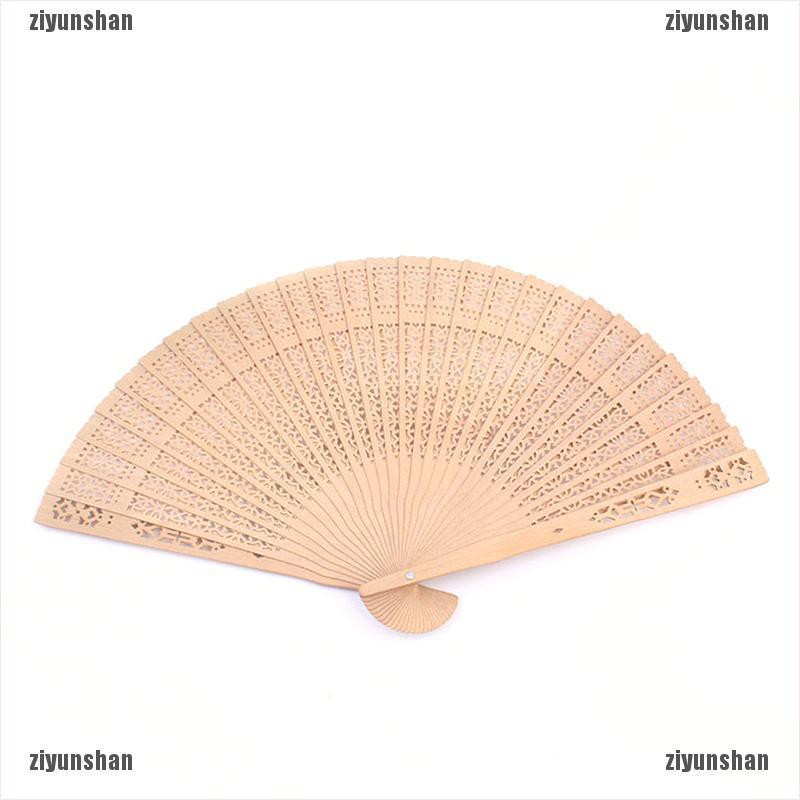Quạt Xếp Cầm Tay Bằng Gỗ Tre Chạm Khắc Phong Cách Vintage