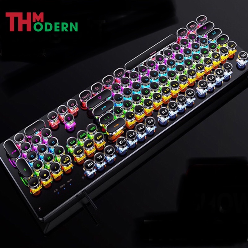 Bàn Phím Chuẩn Cơ Zk4 Nút Tròn Có Hệ Thống Đèn Led Gaming YNOIAO Blue Switch Bảo Hành Lỗi Đổi Mới-THModern