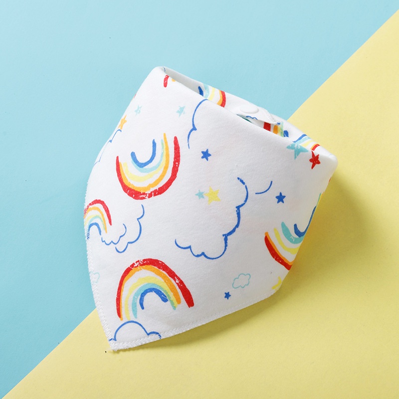 Yếm Ăn Cotton Hình Tam Giác Thấm Hút Tốt Chống Bụi Bẩn Tiện Dụng Cho Bé