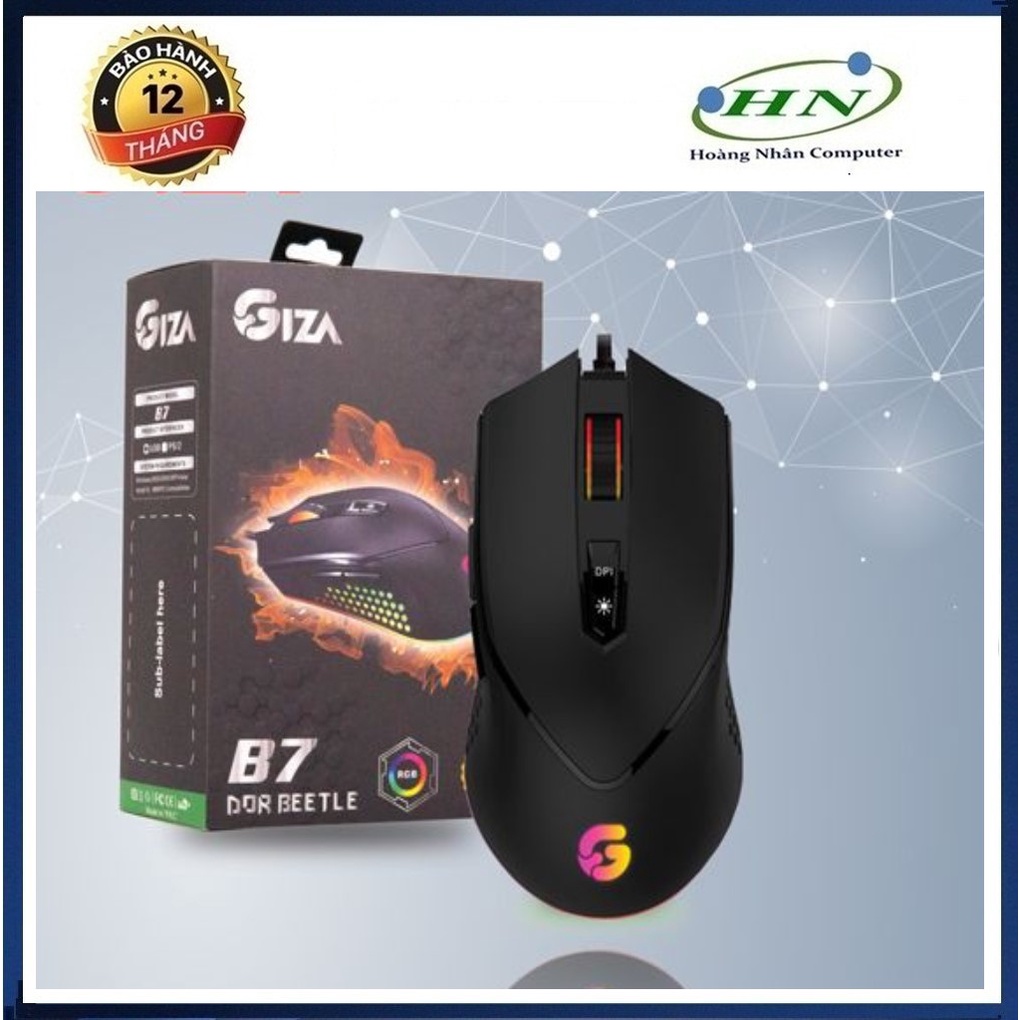 Chuột chuyên game Giza B7 LED RGB 4000DPI