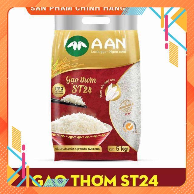 Gạo thơm, dẻo A An ST24 - Gạo đặc sản sóc trăng - Túi 5kg