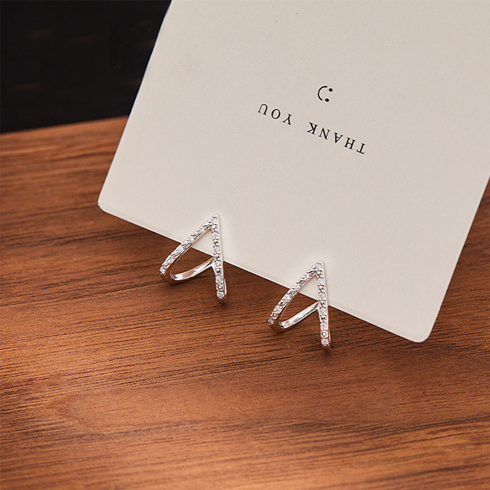 Hoa Tai Hình Tam Giác Đính Đá Nhiều Màu Sắc Thời Trang Cho Nữ