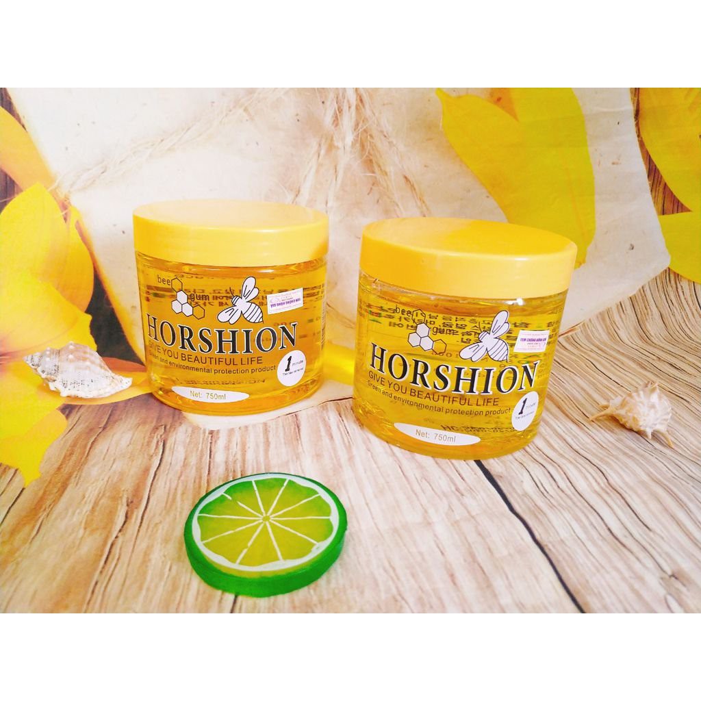 Combo Wax lông mật ong Horshion 750ml siêu sạch và hiệu quả kèm giấy + que gỗ
