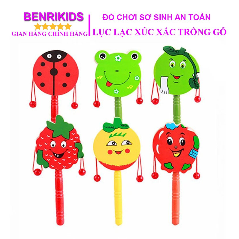 Đồ Chơi Gỗ Benrikids Xúc Xắc Trống Lắc Hình Động Vật Đáng Yêu Cho Bé Tập Cầm Nắm Và Phát Triển Giác Quan