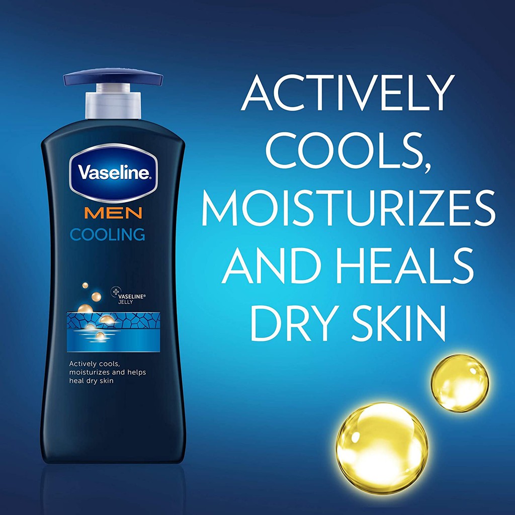 Kem dưỡng ẩm cho nam giới Vaseline Men Healing Moisture Body Lotion Cooling 600ml (Mỹ)