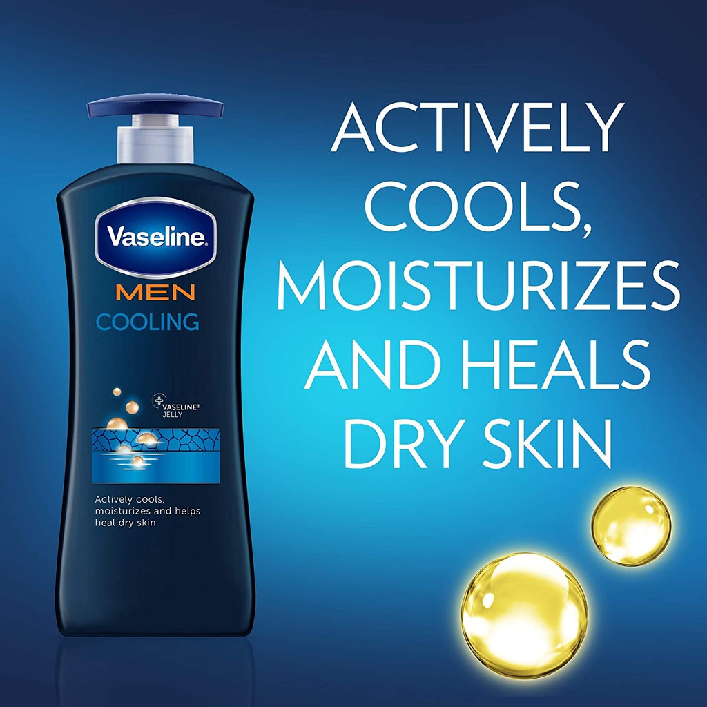 Kem dưỡng ẩm cho nam giới Vaseline Men Healing Moisture Body Lotion Cooling 600ml