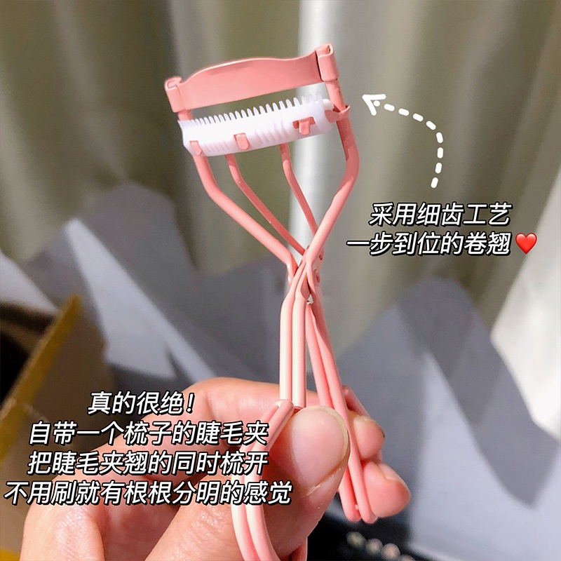 Dụng Cụ Bấm Cong Mi Lâu Trôi Kèm Lược Chải Tiện Lợi