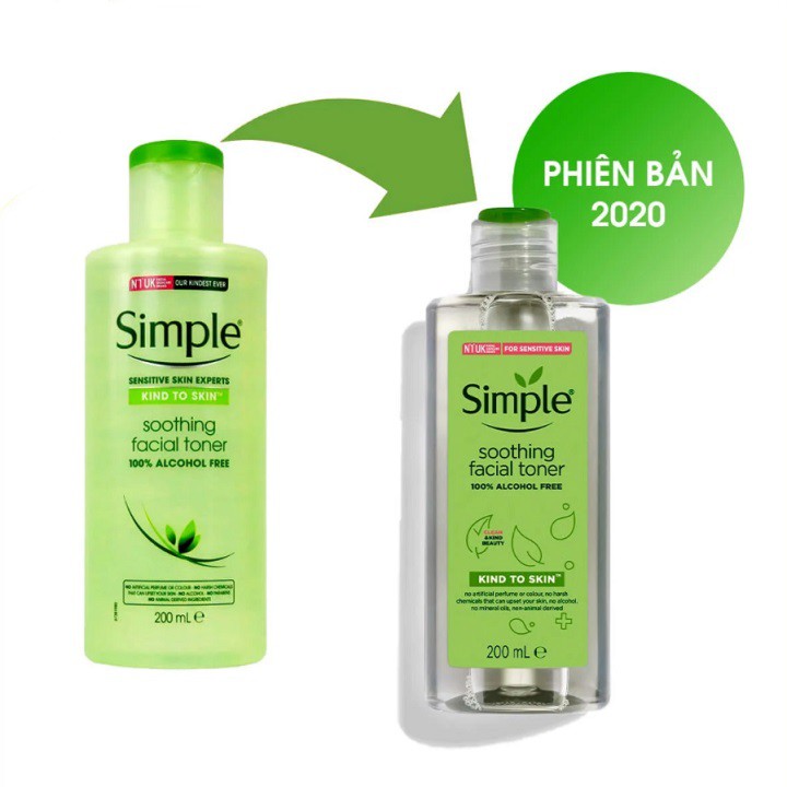 Nước hoa hồng Simple Soothing Facial Toner 200m