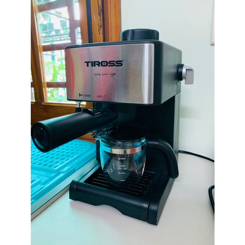 Máy Pha Cà Phê Espresso Tiross TS621, Cốc Lọc Bằng Inox, Áp Suất Nén 4Bar - Home1994 Store