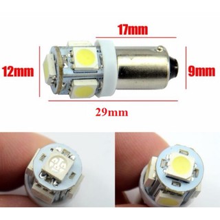 Bóng đèn led chiếu sáng 5 hướng đuôi gài BA9S 12/24VDC/AC các màu