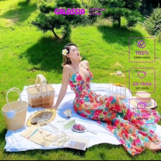 Bikini 1 mảnh đồ bơi nữ liền thân  kín đáo hoa nhí chân váy bồng bềnh đi du lịch GALASSIA