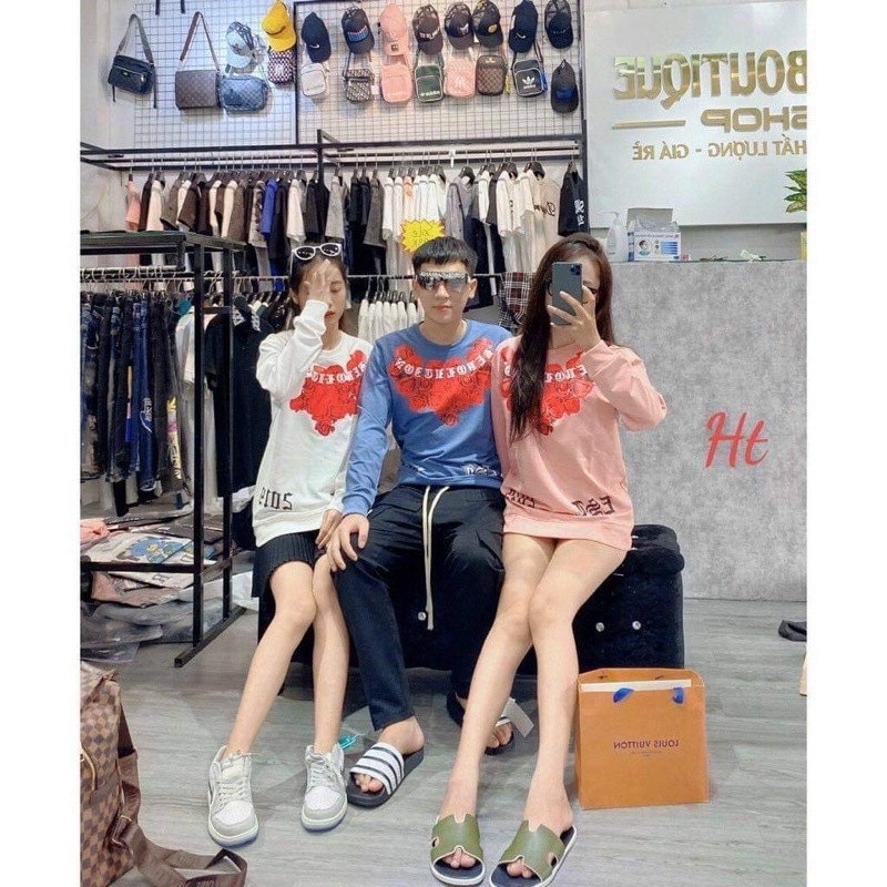 [ Mã 12FASHIONSALE1 giảm 10K đơn 50K ] Áo nỉ bo cotton hoa hồng HT12 | BigBuy360 - bigbuy360.vn