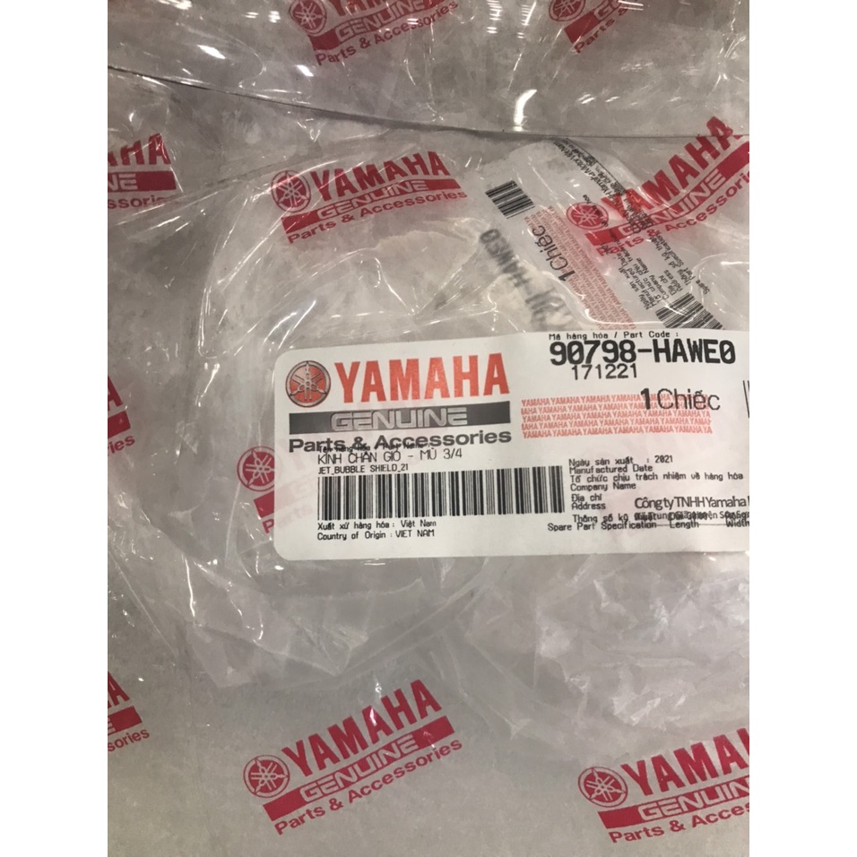 KÍNH CHẮN GIÓ CAO CẤP TRONG VÀ SÁNG MŨ BẢO HIỂM 3/4 ZIN CHÍNH HÃNG YAMAHA
