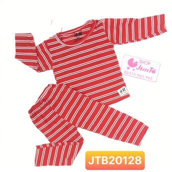 Bộ dài tay cho bé mẫu kẻ từ 8-17kg không bo gấu