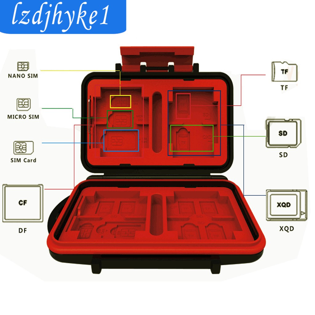 Hộp đựng thẻ nhớ SD XQD CF TF bảo vệ chống nước tiện lợi