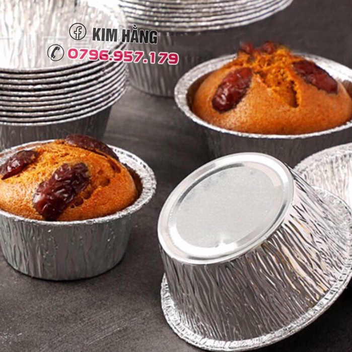 125 chén bạc nhôm vừa 100ml dùng nướng bánh tart trứng , nướng hải sản, nướng hào ,......