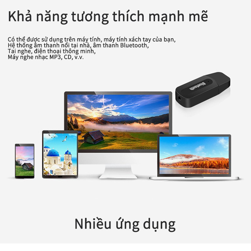 Cáp âm thanh 3.5mm Bộ thu âm thanh USB Bộ chuyển đổi âm thanh không dây BT360 Bộ thu Bluetooth 2 trong 1