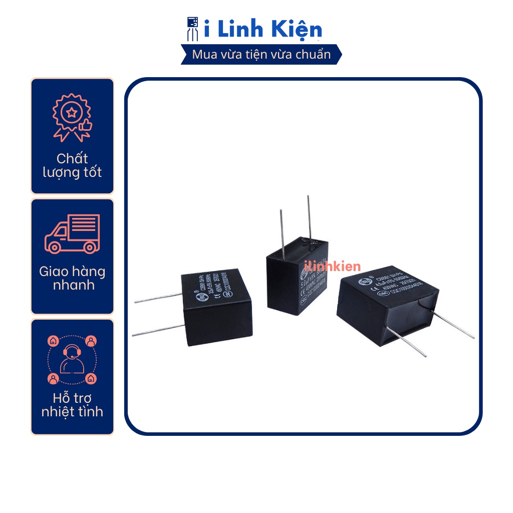 Tụ quạt 2uF 450VAC chân hàn mạch PCB CBB61