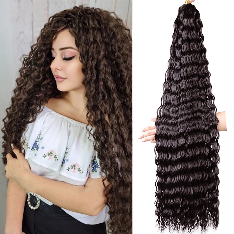 Tóc Giả Uốn Xoăn Gợn Sóng Tự Nhiên 32 "Màu Ombre