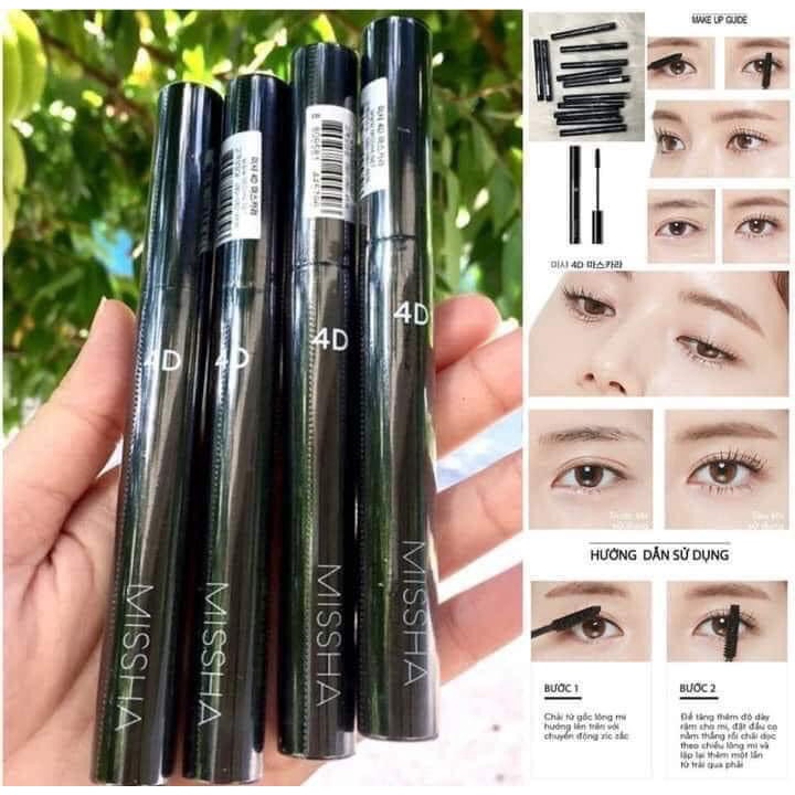 Chuốt Mi Missha The Style 4D Mascara, Dày Mi, Dài Mi, Cong Mi, Lâu Trôi [ Auth - Hàn Quốc ]