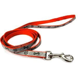 Dây dắt cho thú cưng TRUSTIE  REFLECTIVE LEASH - BONE WITH PAW (RED)