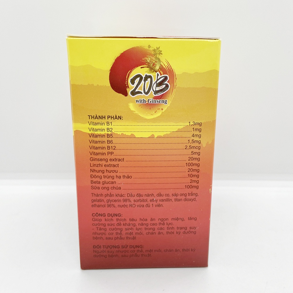 Vitamin 20B tổng hợp, nhân sâm giúp ăn ngon, bồi bổ cơ thể, tăng sức đề kháng - 100 viên
