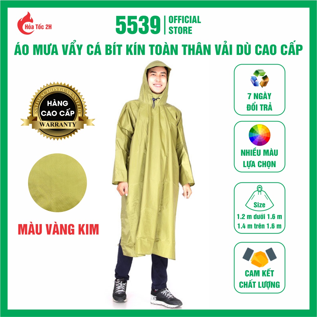 Áo mưa bít 1 người vảy cá chất liệu vải dù cao cấp trùm toàn thân thích hợp cho người lớn và trẻ em – Shop 5539