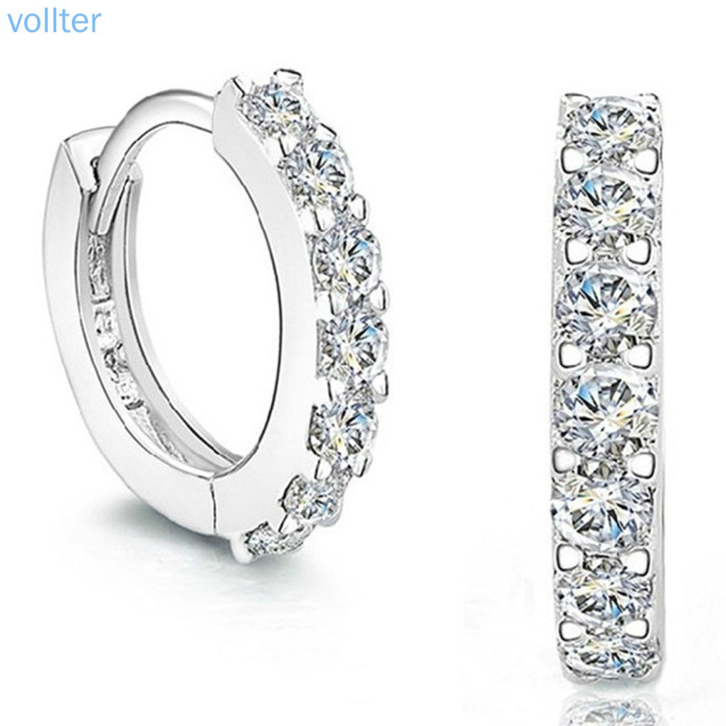 Đôi khuyên tai đính đá zircon sành điệu cho phái nữ