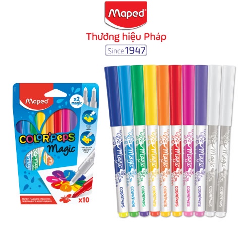 Maped - Bút lông đổi màu Color' Peps Magic - vỉ 10 cây [Chính hãng]