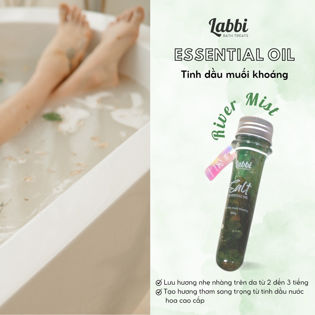 Tinh dầu muối khoáng dưỡng da ngâm bồn RIVER MIST [Labbi] Salt Essential Oil