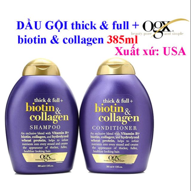 DẦU GỘI VÀ XẢ BIOTIN COLLAGEN GIẢM RỤNG VÀ KÍCH THÍCH MỌC TÓC.