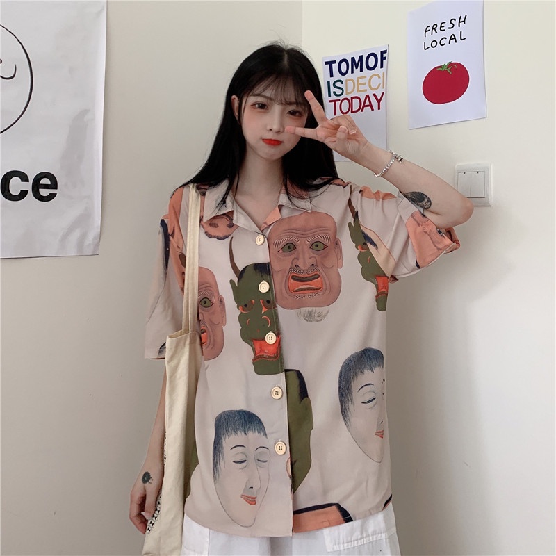 NRVP Áo Sơ Mi Dáng Rộng Thời Trang Hàn Quốc Cá Tính Cho Nữ