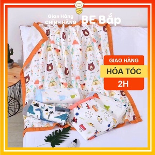 BÁN LỖ XIN ĐÁNH GIÁ 5 SAO Khăn Tắm Cho Bé Xô 6 Lớp Bo Viền Không Xổ Bông