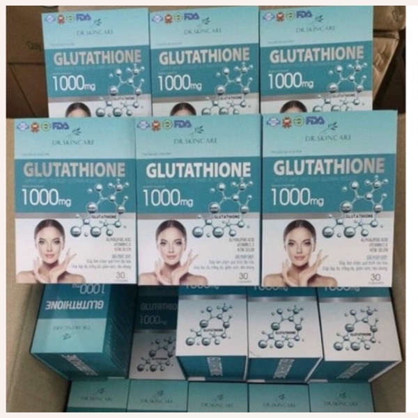 Viên Uông GLUTATHIONE 1000mg viên uống trắng da giảm nám mờ nhăn chống lão hoá