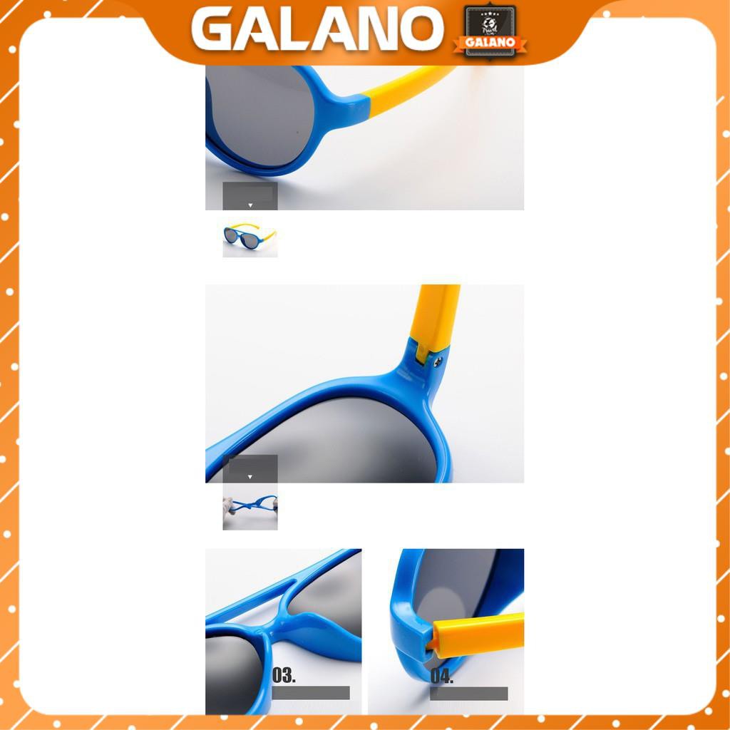 Kính mát cho bé GALANO mắt kính chống tia UV gọng dẻo siêu bền chống vỡ FGK-001172