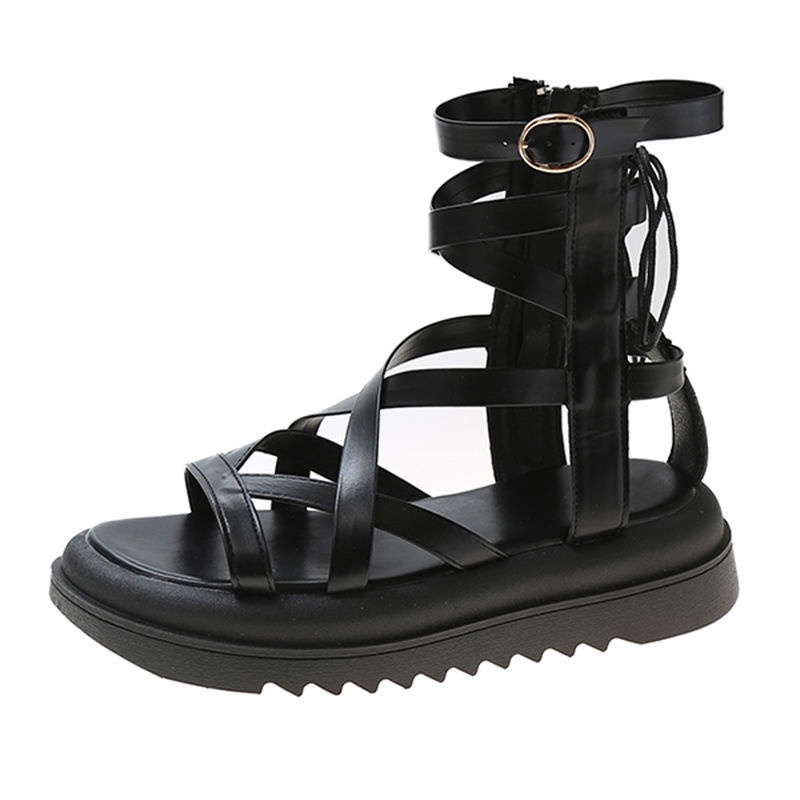 Giày Sandal Đế Phẳng Dày Mùa Hè Hở Ngón Quai Chéo Phong Cách Mới Cho Nữ Dễ Phối Đồ